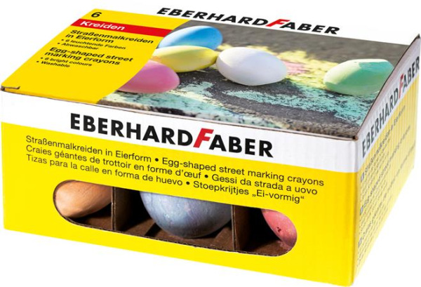 Krieda na asfalt, tvar vajíčka, EBERHARD FABER, 6 rôznych farieb 1