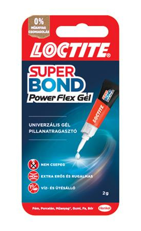 Sekundové lepidlo, gél, 2 g, HENKEL "Loctite Super Bond Power Flex Gél"