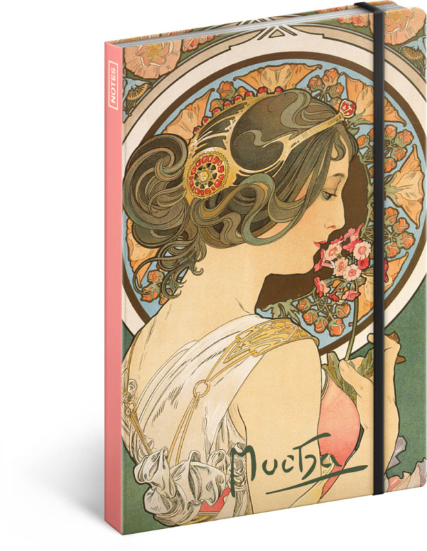 NOTIQUE Notes Alfons Mucha – Prvosienka, linajkovaný, 13 x 21 cm