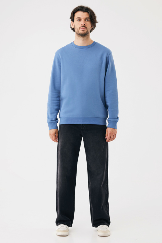 IQONIQ Toria Unisex mikina s okrúhl. výstrihom z rec. bavlny moon blue XXL 5