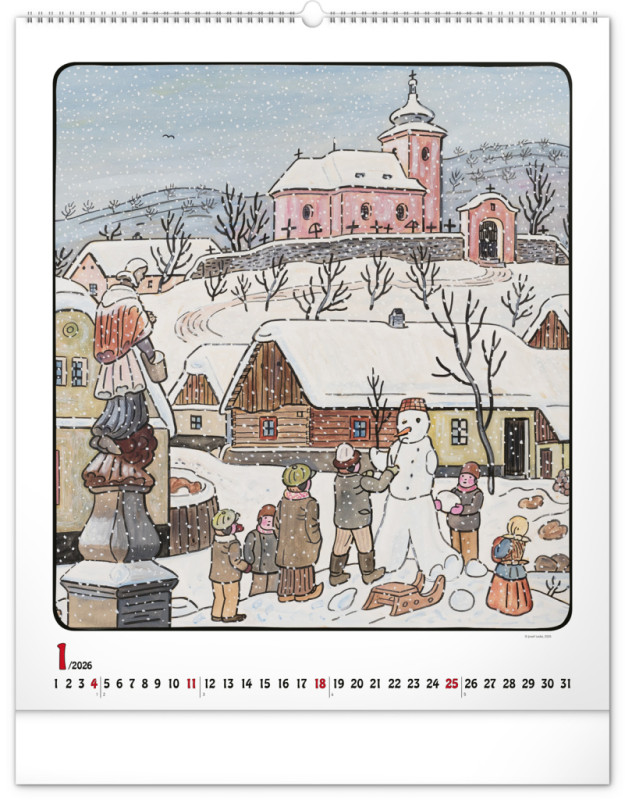 NOTIQUE Nástenný kalendár Josef Lada 2026, 48 x 56 cm 1