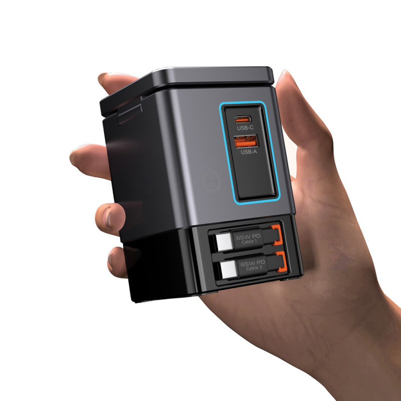 Urban Vitamin Sacramento 105W GaN stanica s nav. káblami sivá 2