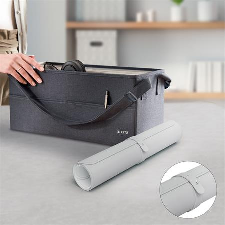 Podložka na stôl, 70x36 cm, LEITZ, svetlosivá 4