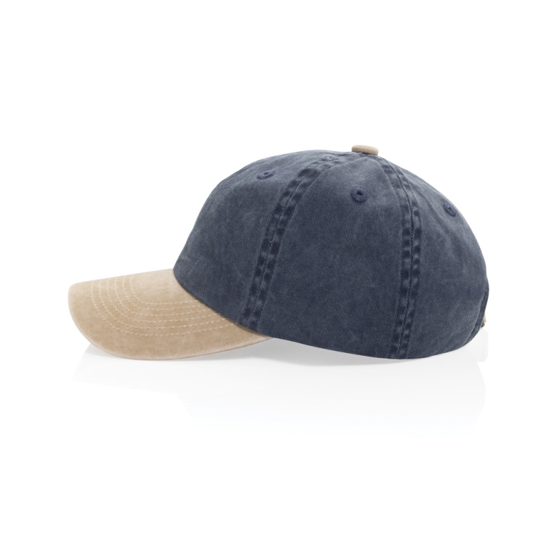 Dvojfarebná šiltovka BEAU AWARE™ Washed, 6 panelov, 270 g/m² námornícka modrá 4
