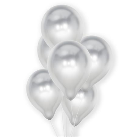 Balón, 30 cm, PUKKA PAD, metalická strieborná