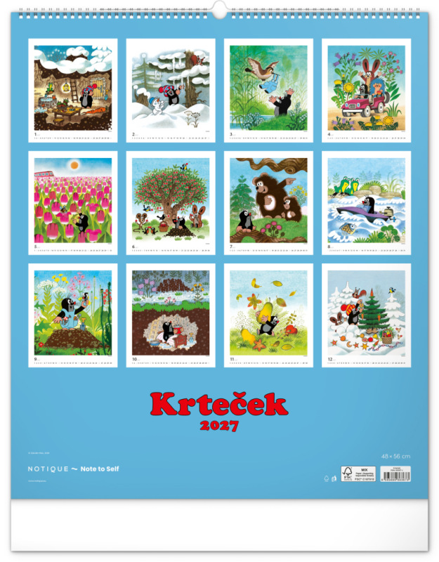 NOTIQUE Nástenný kalendár Krtko 2027, 48 x 56 cm 13
