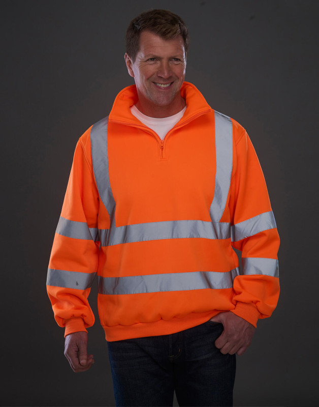 Fluo fleecová mikina s 1/4 zipsom 2