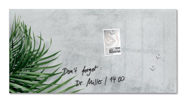 Magnetická sklenená tabuľa, 91x46x1,5 cm, SIGEL "Artverum® ", rastlinný vzor 1