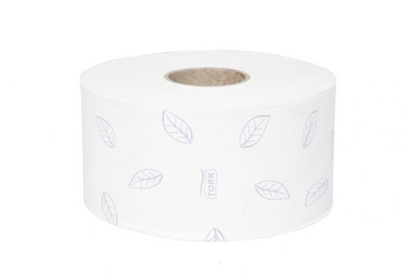 Toaletný papier, T2 systém, 3-vrstvový, priemer: 18,7 cm, Premium, TORK "Mini Jumbo", biel