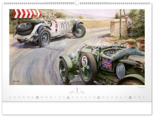 NOTIQUE Nástenný kalendár Oldtimers – Václav Zapadlík 2027, 64 x 42 cm 3