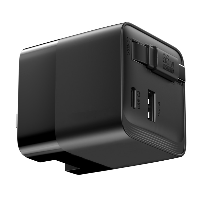 Urban Vitamin Mendocino 65W GaN nabíjačka s nabíjacím káblom čierna 9