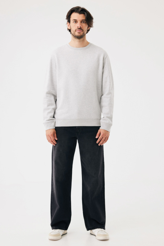 IQONIQ Toria Unisex mikina s okrúhl. výstrihom z rec. bavlny light heather grey XXS 11