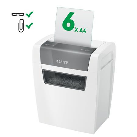 Skartovací stroj, konfety, 6 listov, LEITZ "IQ Home" 7
