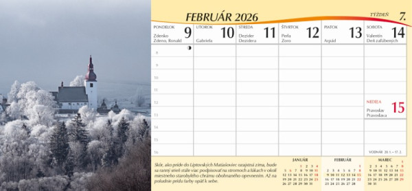 Stolový kalendár Slovensko stĺpcové 2026 1