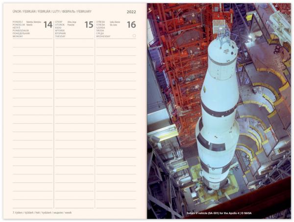 Týždenný magnetický diár NASA 2022, 11 × 16 cm