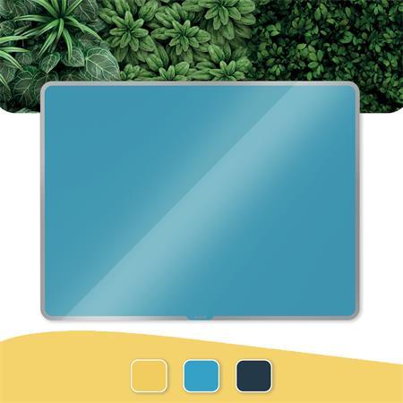 Magnetická sklenená tabuľa, 80x60 cm, LEITZ "Cosy", matná modrá
