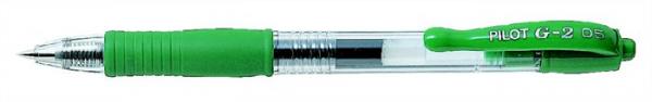 Gélové pero, 0,25 mm, stláčací mechanizmus, PILOT "G-2", zelené