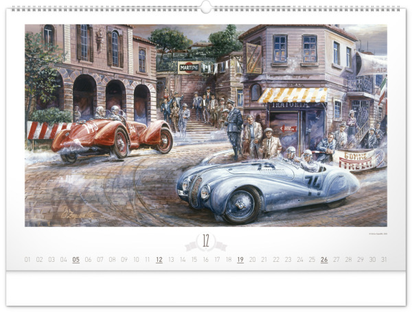NOTIQUE Nástenný kalendár Oldtimers – Václav Zapadlík 2027, 64 x 42 cm 12