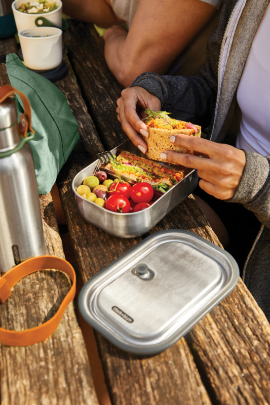 Veľká nerezová krabička na jedlo Black+Blum oranžová 6