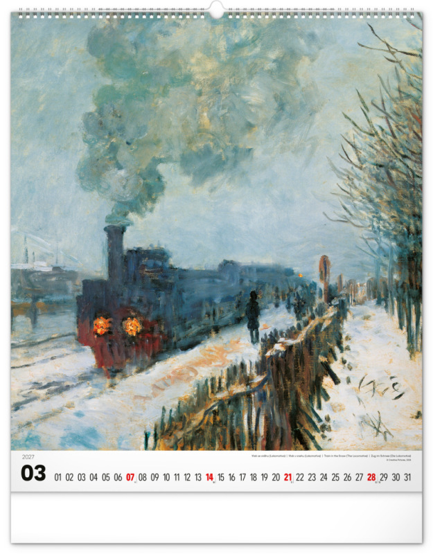 NOTIQUE Nástenný kalendár Claude Monet 2027, 48 x 56 cm 3