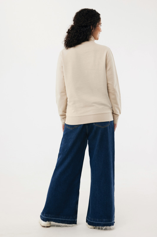 IQONIQ Elgon sveter s krátkym zipsom z recyklovanej bavlny desert XL 7