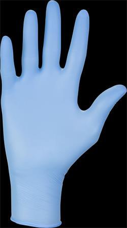 . Ochranné rukavice, jednorazové, nitril, XS méret, 100 ks, nepudrované, modrá