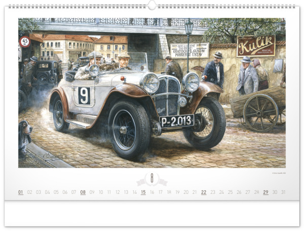 NOTIQUE Nástenný kalendár Oldtimers – Václav Zapadlík 2027, 64 x 42 cm 8