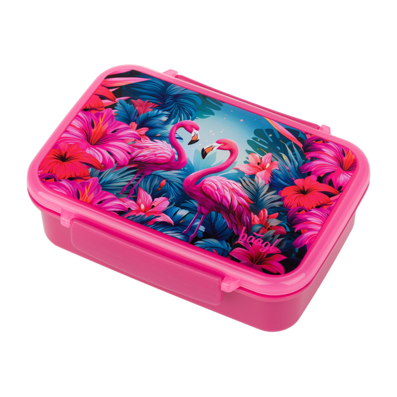 BAAGL Box na desiatu s priehradkami Flamingo