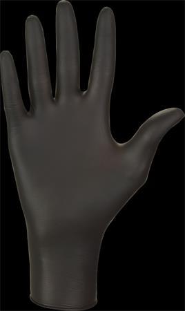. Ochranné rukavice, jednorazové, nitril, XL méret, 100 ks, nepudrované, čierna