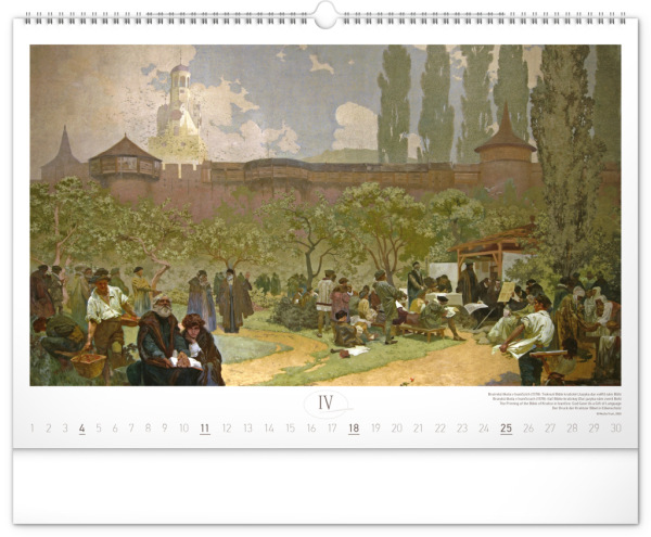 NOTIQUE Nástenný kalendár Slovanská epopej – Alfons Mucha 2027, 48 x 33 cm 4