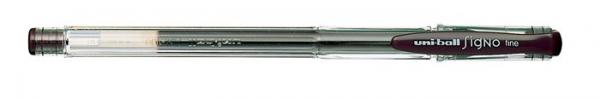 Gélové pero, 0,4 mm, s vrchnákom, UNI "UM-100", hnedé