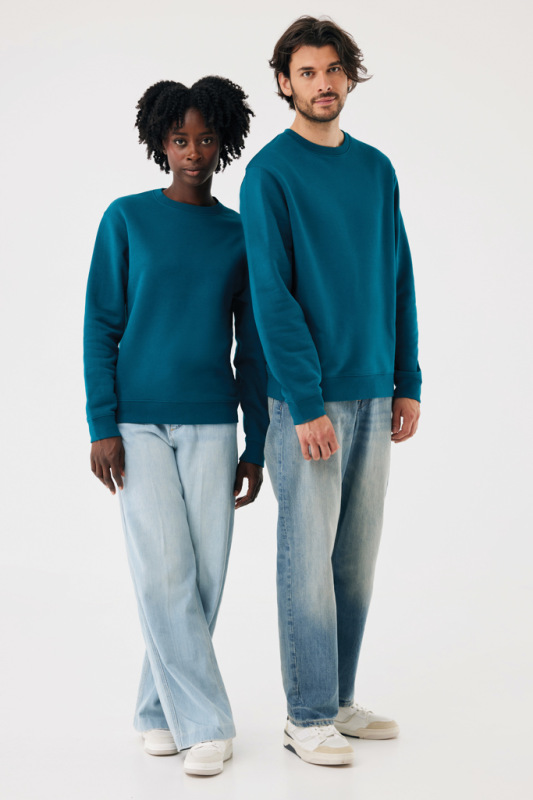 IQONIQ Toria Unisex mikina s okrúhl. výstrihom z rec. bavlny dark teal XL 15