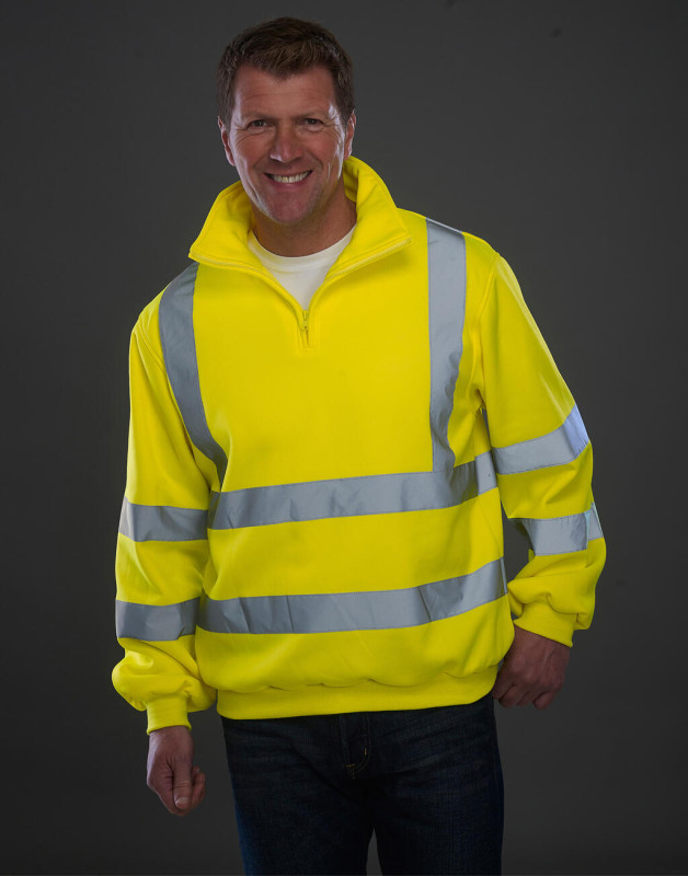 Fluo fleecová mikina s 1/4 zipsom 1