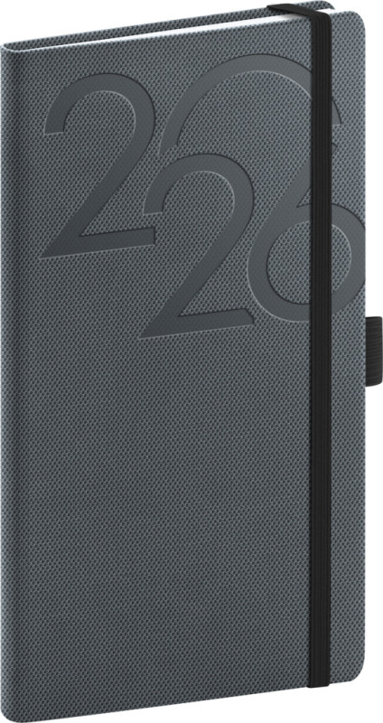 NOTIQUE Vreckový diár Ajax 2026, čierny, 9 x 15,5 cm
