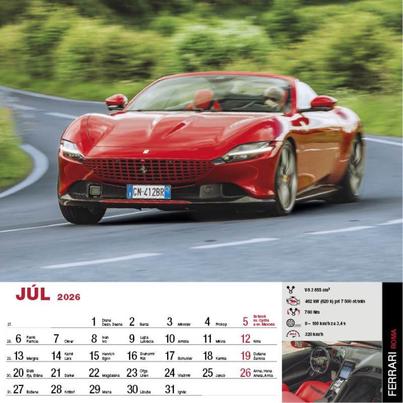 Nástenný kalendár Sports Cars 2026 7