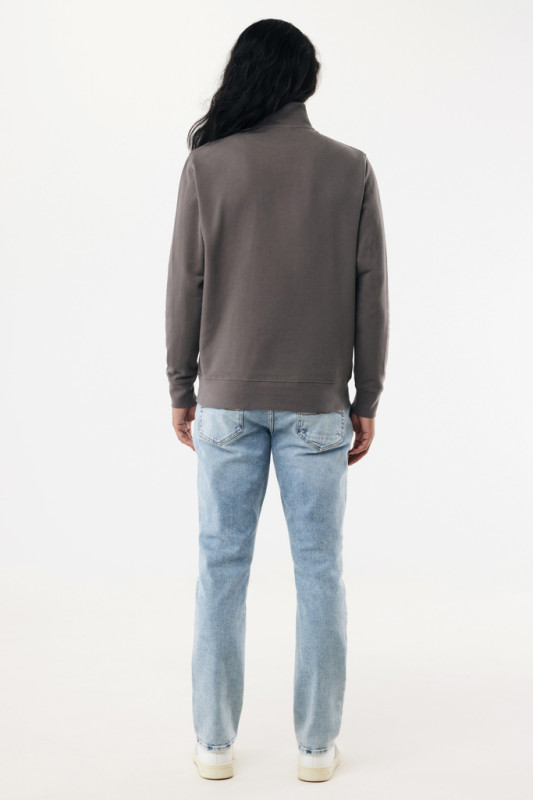 IQONIQ Elgon sveter s krátkym zipsom z recyklovanej bavlny antracitová XL 7