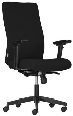 . Kancelárska stolička, čalúnená, čierny podstavec, "BOSTON Standard", čierna
