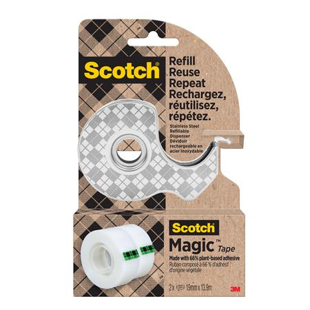 Lepiaca páska s kovovým s dispenzorom, 2 pásky, 19 mm x 13,9 m, 3M SCOTCH "Magic™", priehľ 1