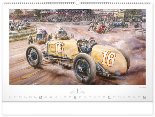 NOTIQUE Nástenný kalendár Oldtimers – Václav Zapadlík 2027, 64 x 42 cm 2