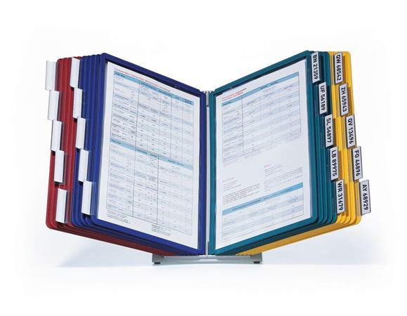 Stolný stojan na prezentačné tabule, s 20 prezentačnými tabuľami, DURABLE "VARIO®", mix fa 3