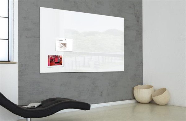Magnetická sklenená tabuľa, 150x100 cm, SIGEL " Artverum®", biela 2