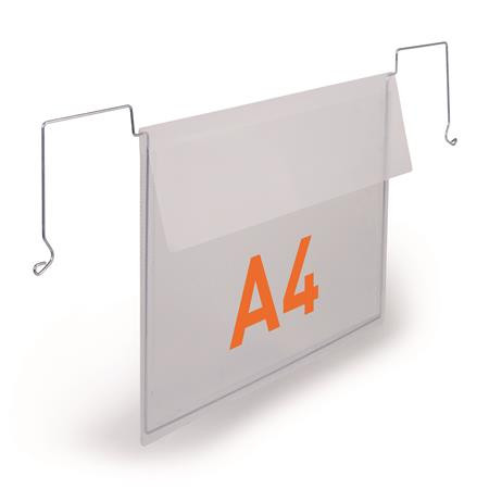 Logistický obal, A4, na šírku, DURABLE, s kovovou sponou, priehľadný 1