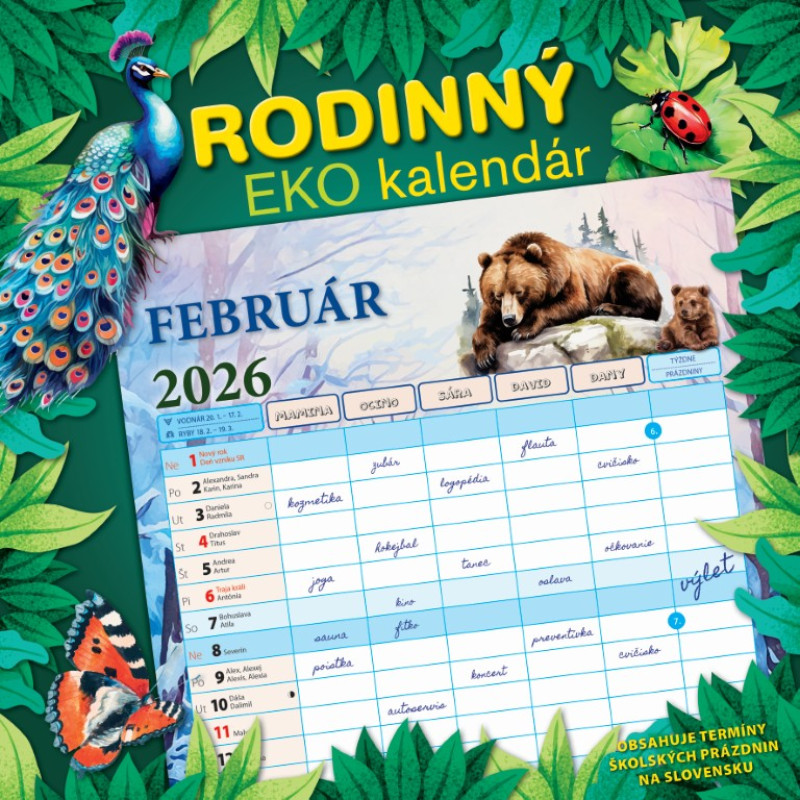 Nástenný kalendár Rodinný EKO kalendár 2026 1
