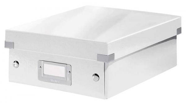 Odkladacia škatuľa, organizačná, laminovaný kartón, veľkosť: S, LEITZ "Click&Store", biela
