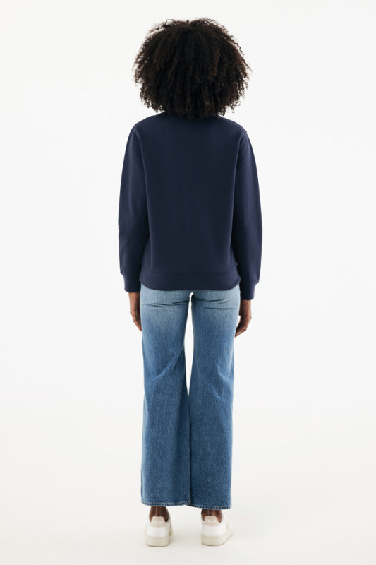 IQONIQ Elgon sveter s krátkym zipsom z recyklovanej bavlny námornícka modrá XS 7