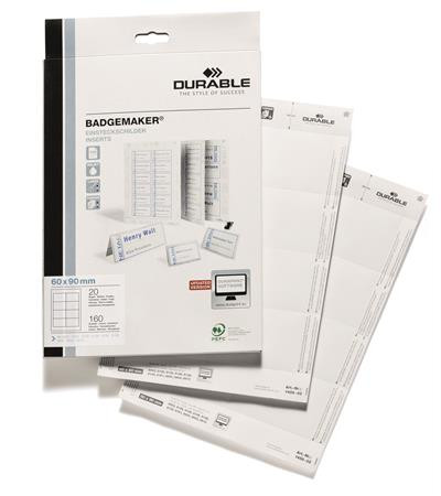 Náhradná vložka, 60 x 90 mm, DURABLE, biely 2