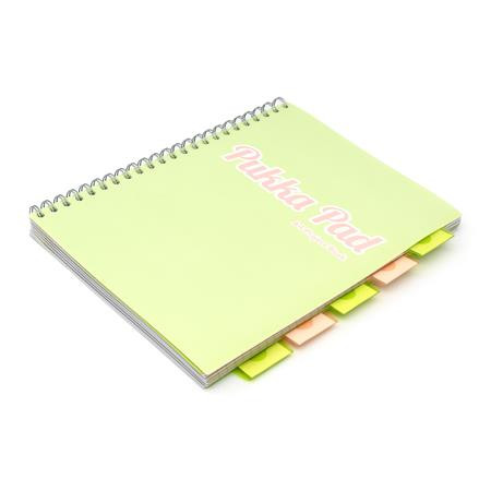 Špirálový zošit, A4, linkovaný, 100 listov, PUKKA PAD "Pastel project book", mix farieb 4