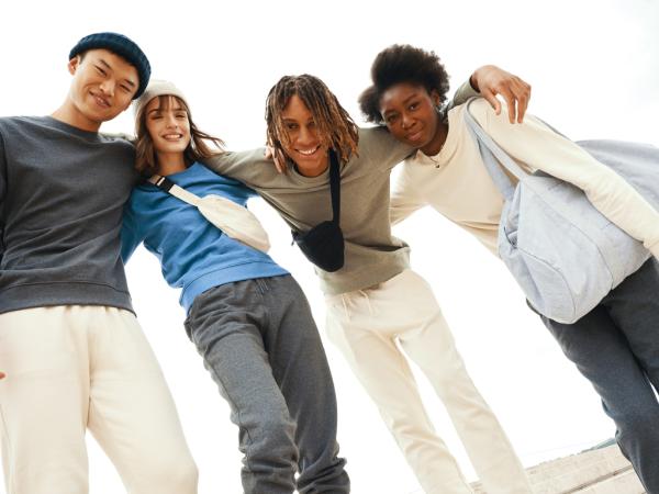 Nefarbená mikina IQONIQ Denali z recykl. bavlny heather blue XXS 17