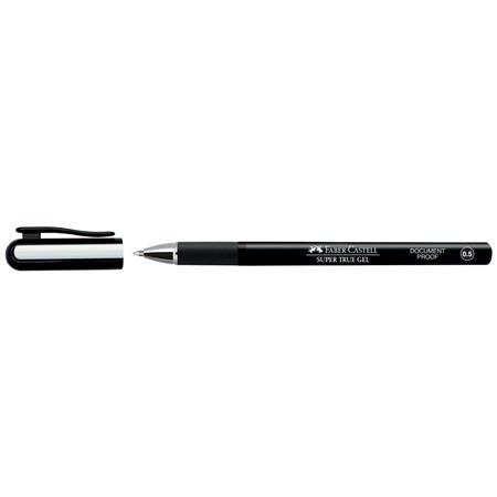 Gélové pero, 0,5 mm, s vrchnákom, FABER-CASTELL "Super True Gel", čierne