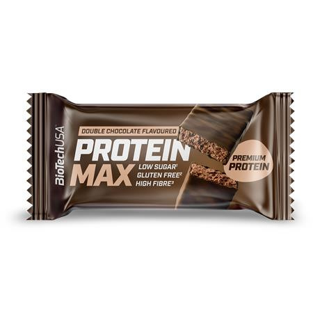Proteínová tyčinka, bezlepková, 45 g, BIOTECH USA "Protein Max", dvojitá čokoláda 1